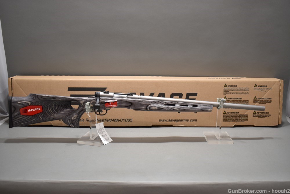 Nice Savage B.MAG Target Stainless Laminate Bolt Action Rifle 17 WSM W Box-img-0