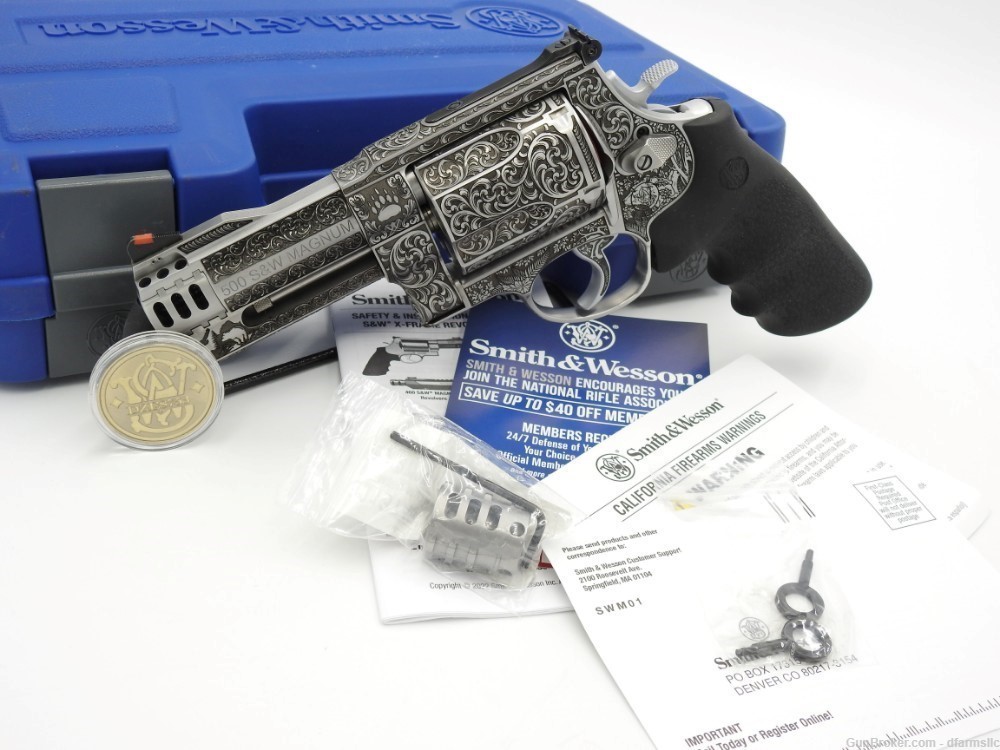 Ultra Rare Custom Engraved S&W Smith & Wesson 500 S&W500 4" 500 MAG COMP-img-1