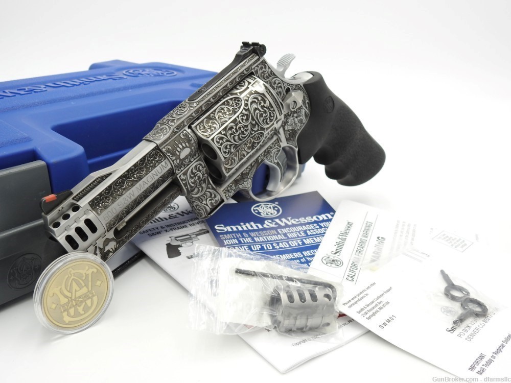 Ultra Rare Custom Engraved S&W Smith & Wesson 500 S&W500 4" 500 MAG COMP-img-0