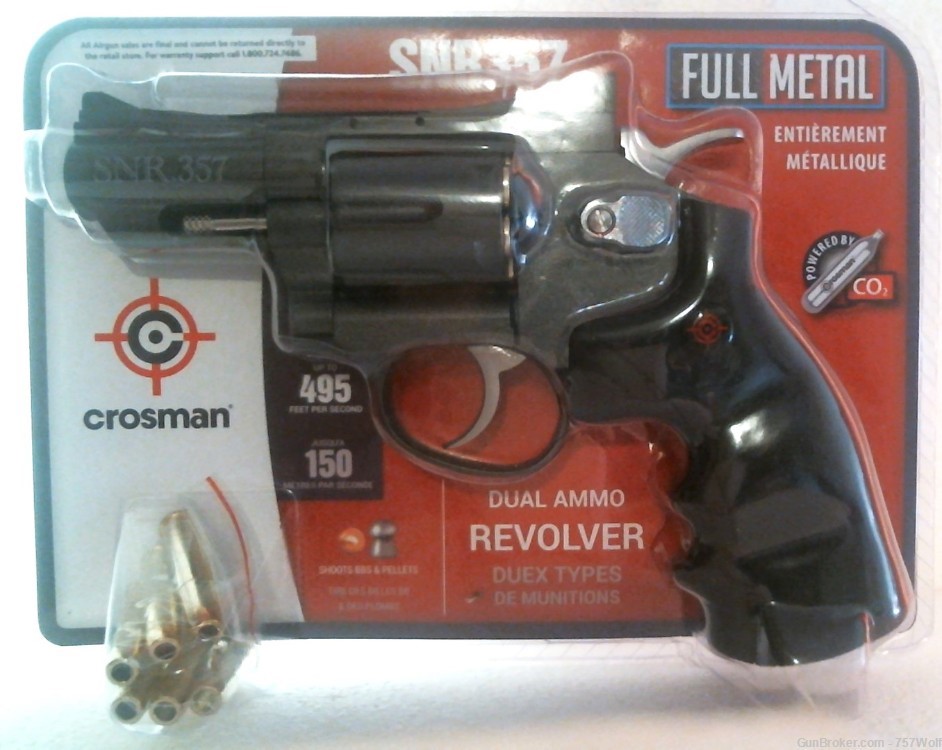 NIP Crosman SNR357 Full Metal Dual Ammo Air Revolver (No BB Cartridges)-img-0