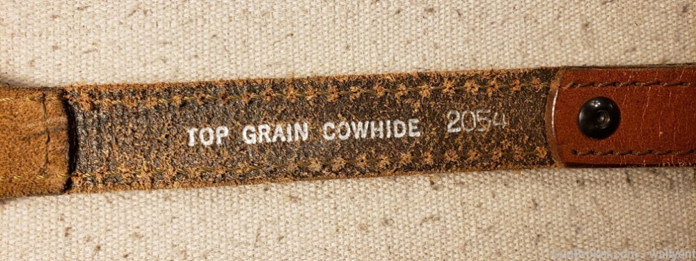 Old Tooled Leather Rifle Sling Deer Head Scene Top Grain Cowhide #2054  -img-6