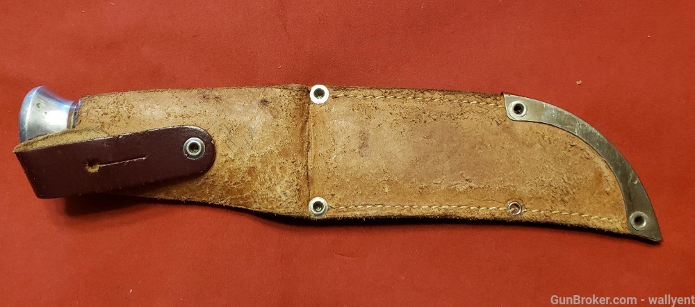P.Holmberg Eskilstuna Sweden Knife Stag Grips Leather Case Rostfri Straight-img-2
