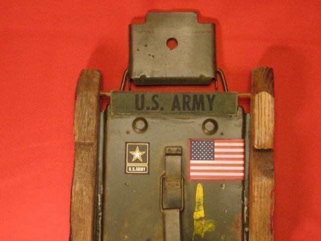 US Army 50cal BMG Display Ammo Lid Tent Stakes Old Made in U.S.A.-img-2