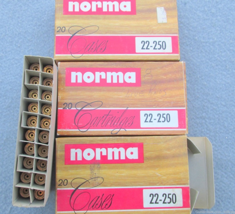Norma New Unprimed 22/250 Brass in Factory Box 60 Cases 3 Boxes-img-0