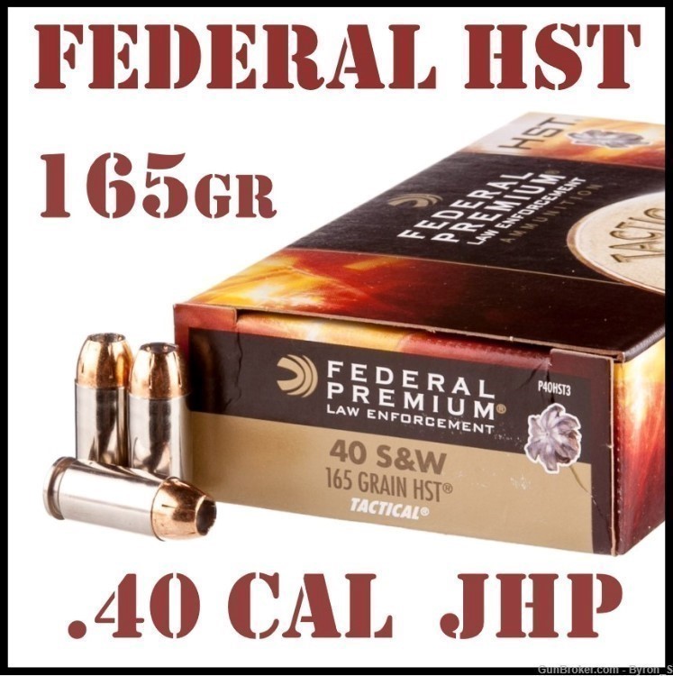 1000rds Federal Premium LE Tactical HST™ .40 S&W 165 grain JHP P40HST3-img-0