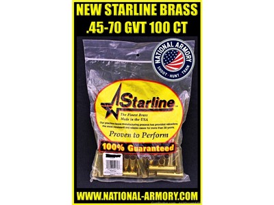 NEW STARLINE BRASS .45-70 GOVERNMENT #4570 LARGE PRIMER 100 COUNT