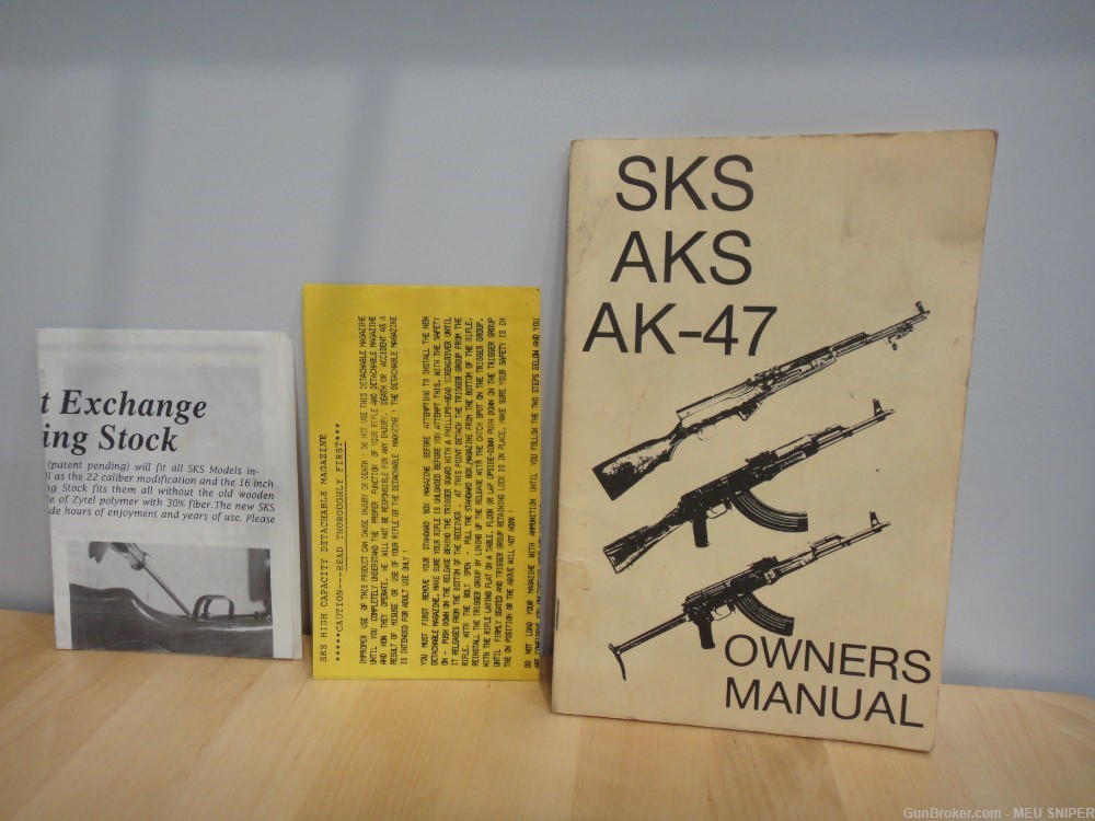 Original SKS AKS AK-47 Instruction Manual with parts list & extras (G402)-img-0