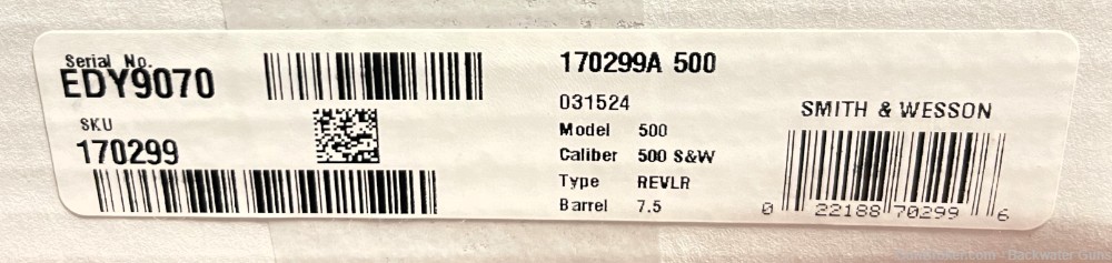  SMITH & WESSON PERFORMANCE CENTER MODEL 500 7.5" BARREL 500S&W REVOLVER-img-6