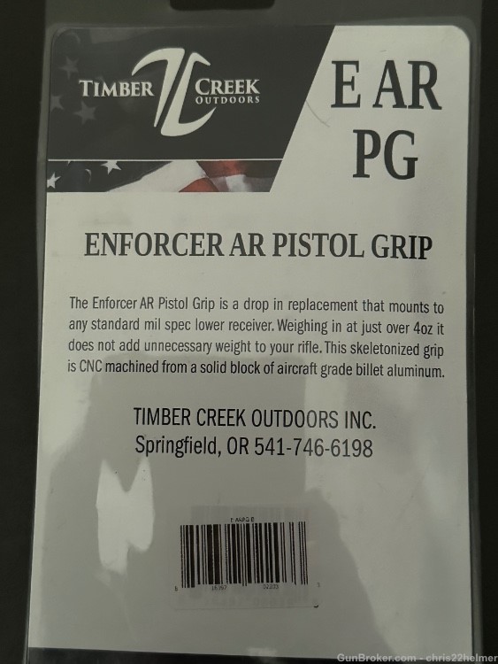 AR15 Timber Creek pistol grip. Blue anodized aluminum.-img-1