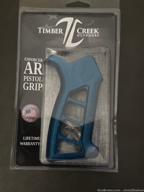 AR15 Timber Creek pistol grip. Blue anodized aluminum.-img-0