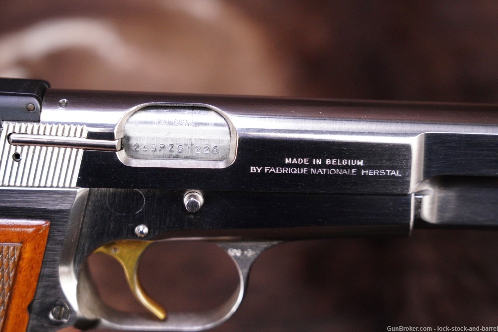 FN Browning Hi-Power 9mm Luger 4 5/8" Nickel Semi-Auto Pistol, 1981 NO CA-img-9