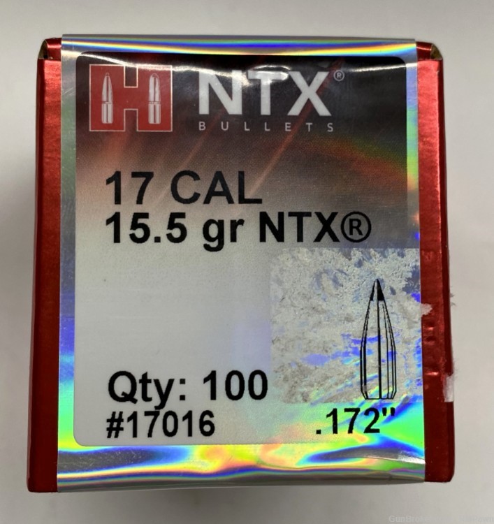 Hornady 17 cal .172" 15.5gr NTX Polymer Tip Solid Copper HP 100/Box-img-0