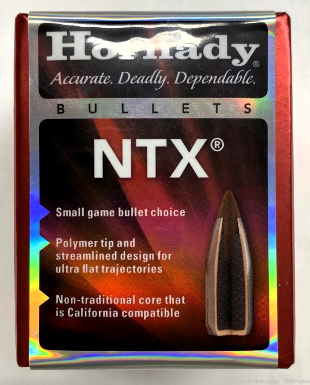 Hornady 17 cal .172" 15.5gr NTX Polymer Tip Solid Copper HP 100/Box-img-1