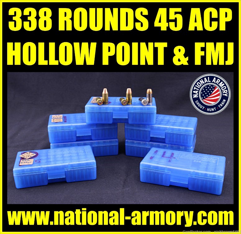 338 ROUNDS OF RELOADED 45 ACP HORNADY FEDERAL STARLINE WINCHESTER-img-0