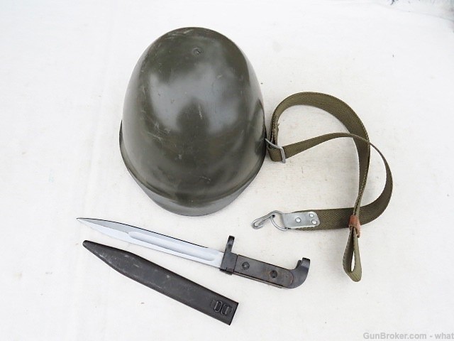 Surplus Polish Army Helmet + AK-47 Bayonet & AK Sling AK47-img-0