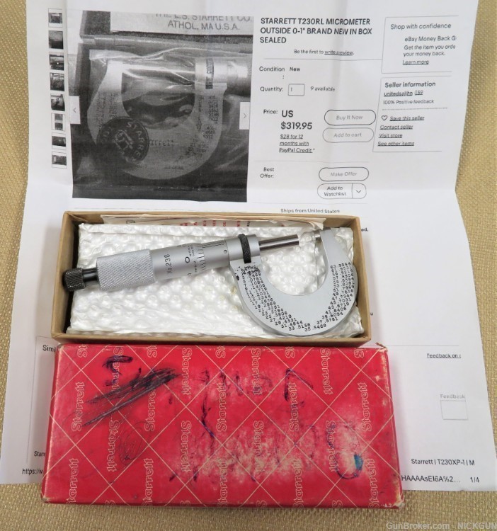 Vintage “1979” Starrett micrometer EDP50943 one inch-img-0