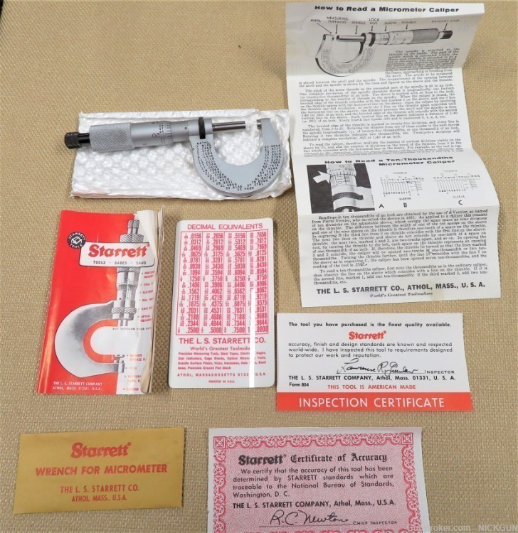 Vintage “1979” Starrett micrometer EDP50943 one inch-img-5