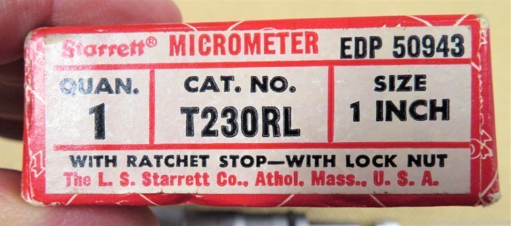 Vintage “1979” Starrett micrometer EDP50943 one inch-img-4