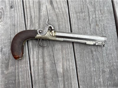 Belgian 38 cal percussion pistol Engraved