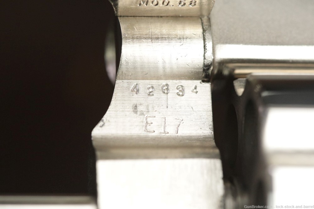 Smith & Wesson S&W Model 58 .41 Magnum M&P 4" Nickel Revolver & Box-img-17