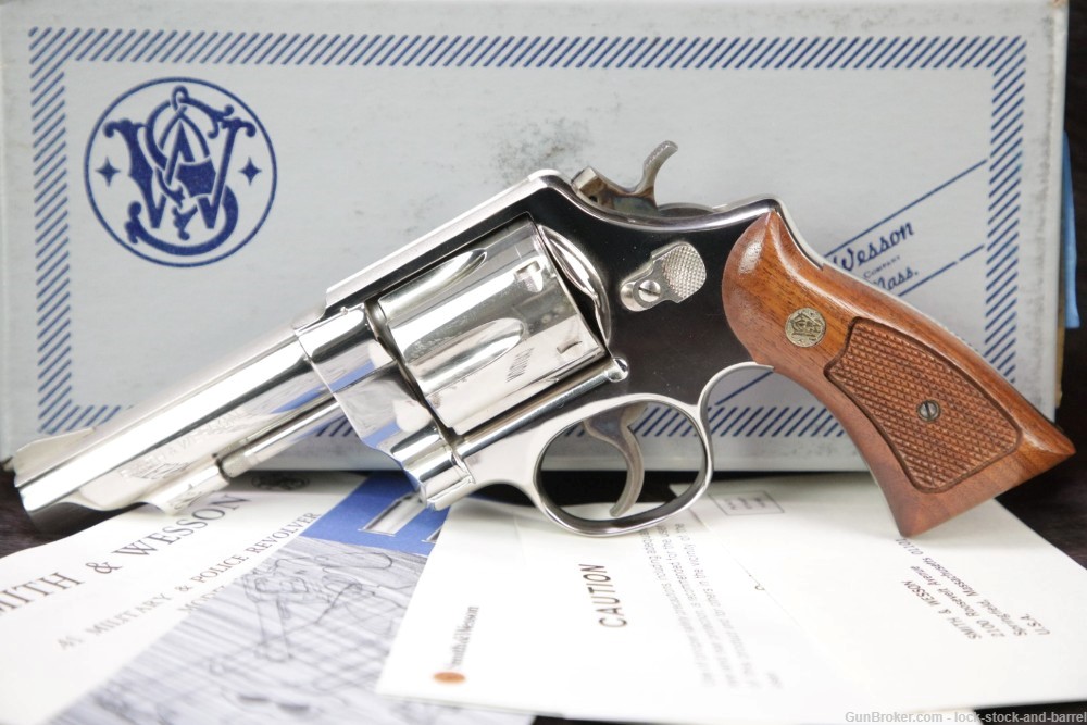 Smith & Wesson S&W Model 58 .41 Magnum M&P 4" Nickel Revolver & Box-img-3