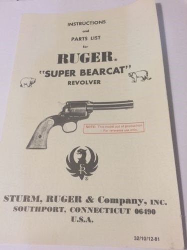 1981   Ruger  SUPER  BEARCAT  manual-img-0