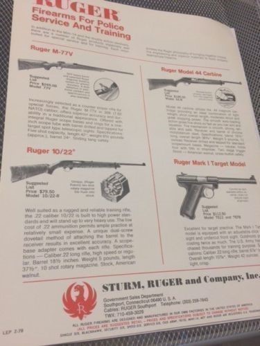 1978 Brochure of RUGER Law Enforcement products-img-1