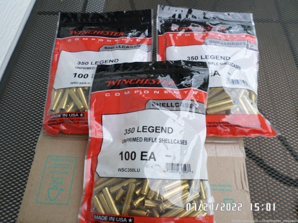 Winchester 350 Legend caliber brass 1 bag 100 pieces 2 bags available NEW!-img-0