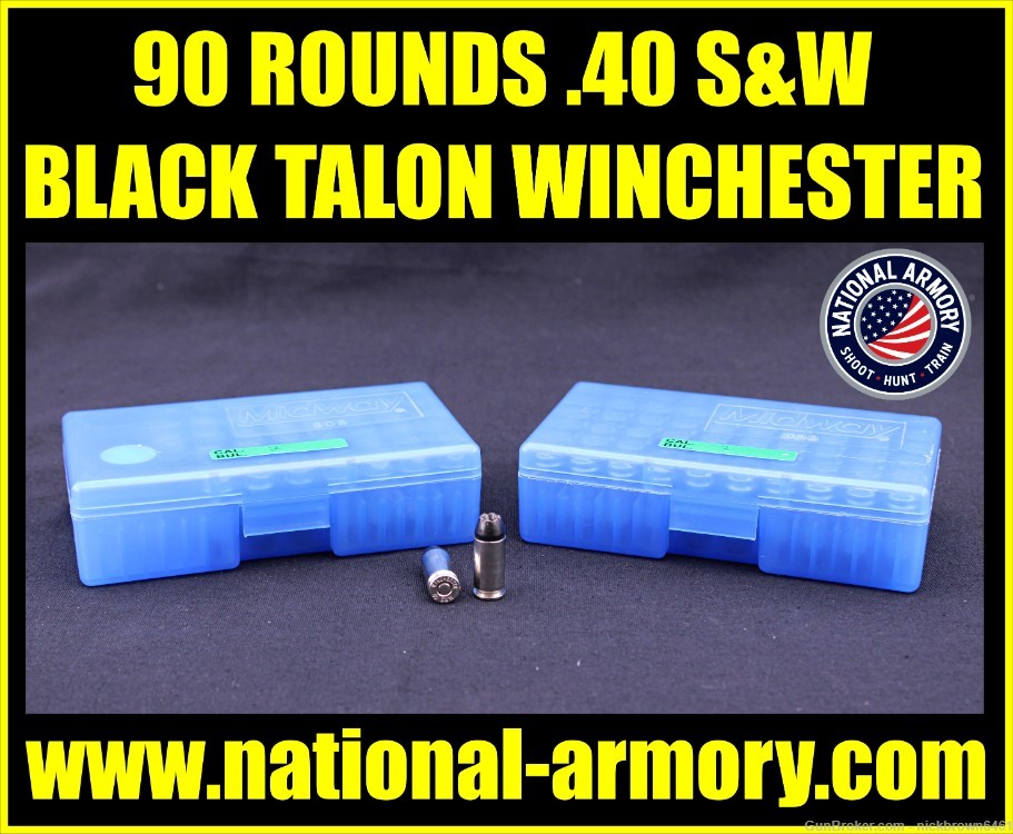 90 ROUNDS NON-FACTORY CASESD WINCHESTER BLACK TALON 40 S&W 180GR S40SW-img-0