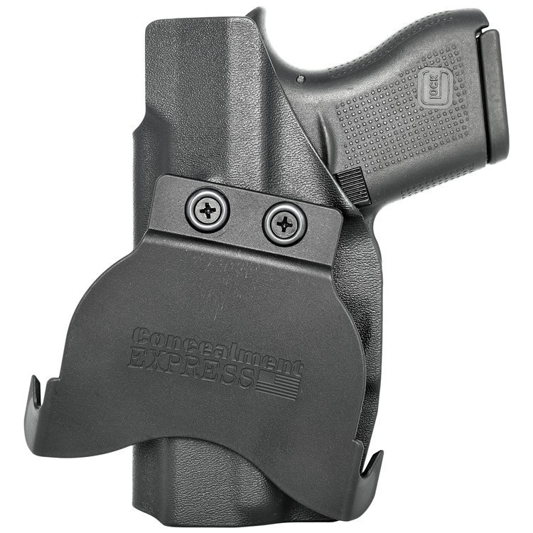 OWB KYDEX Paddle Holster fits: Glock 43 43X Black / Left Hand / Standard Cu-img-0