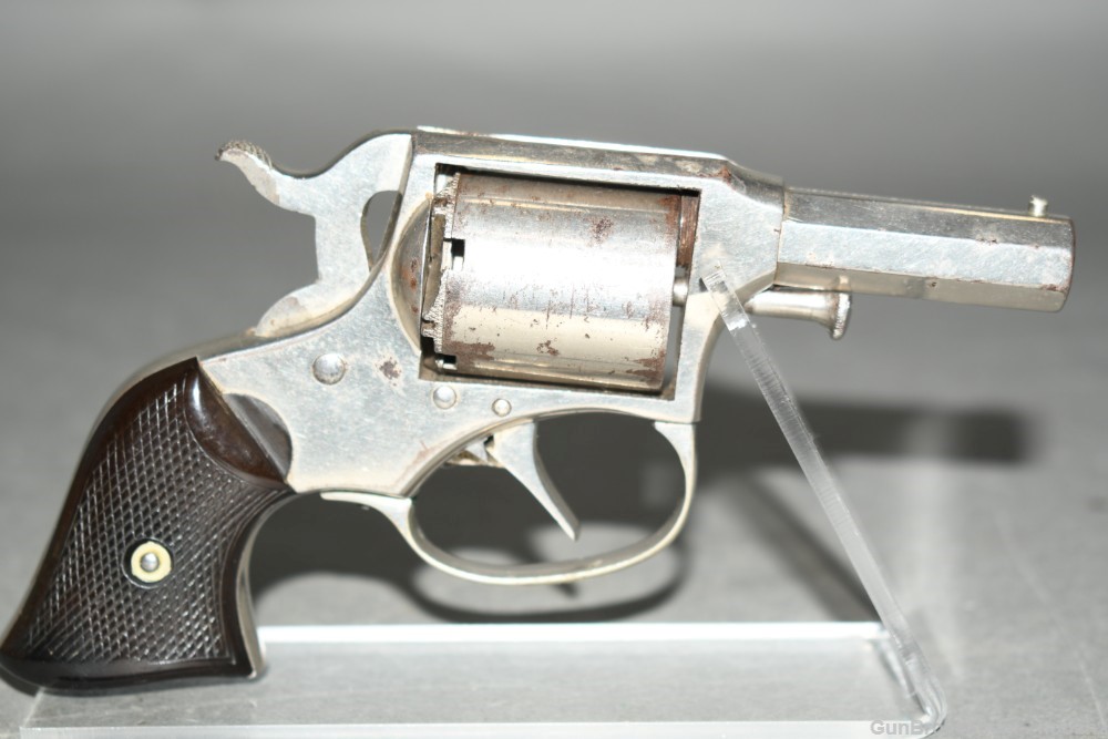 Antique Remington Rider Pocket Cartridge Revolver 2" 32 Rimfire Nickel-img-0