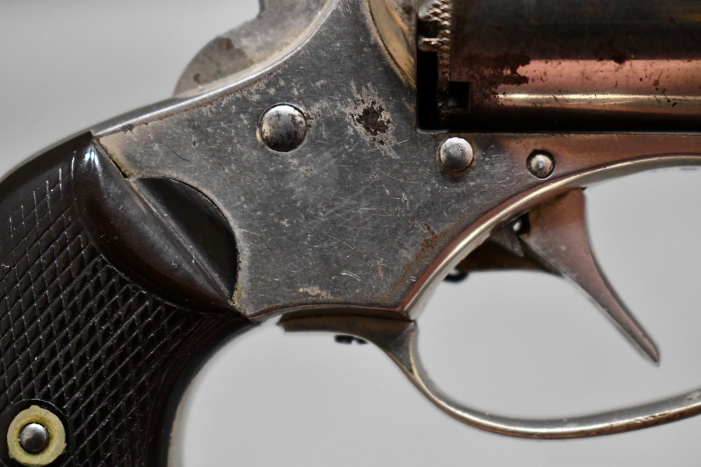 Antique Remington Rider Pocket Cartridge Revolver 2" 32 Rimfire Nickel-img-3