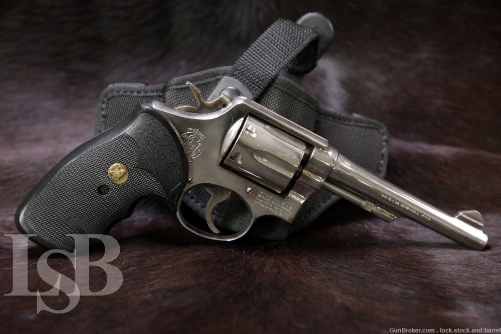 Detroit Police Smith & Wesson S&W Model 10-5 M&P Nickel .38 Spl 5" Revolver-img-0