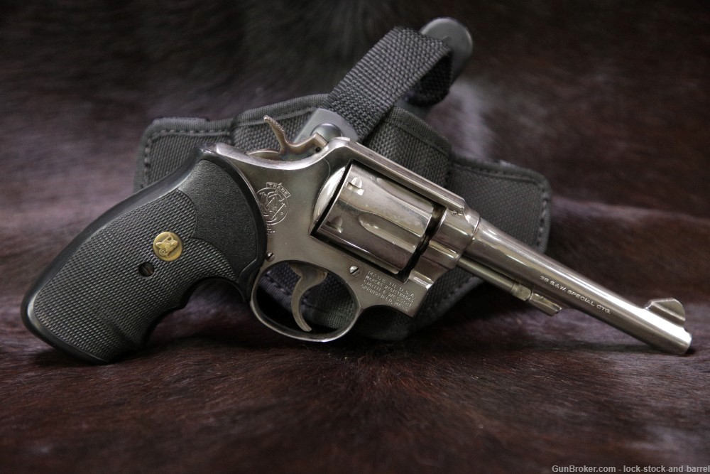 Detroit Police Smith & Wesson S&W Model 10-5 M&P Nickel .38 Spl 5" Revolver-img-2
