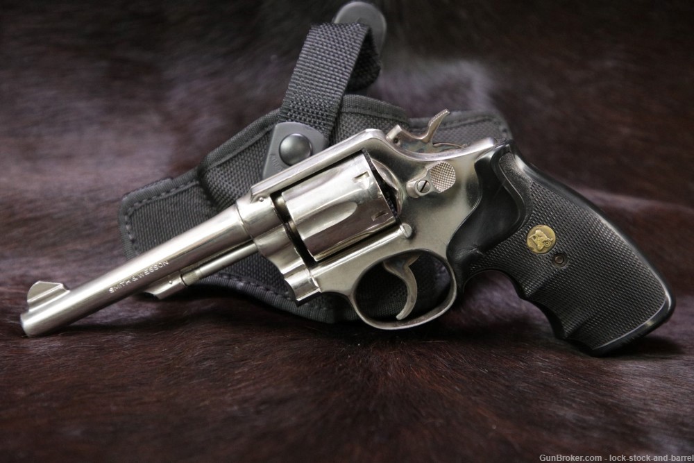 Detroit Police Smith & Wesson S&W Model 10-5 M&P Nickel .38 Spl 5" Revolver-img-3
