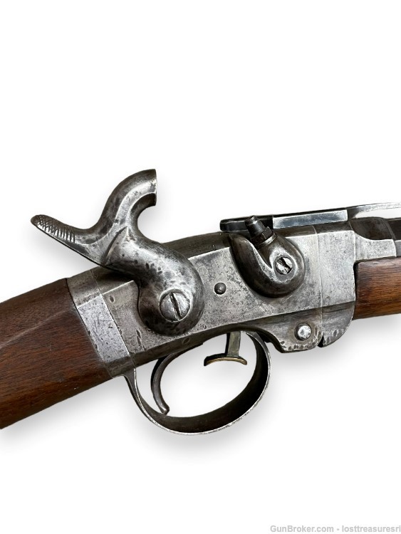 Smith 1857 50 cal Black Powder Flintlock Top Break Rifle-img-3