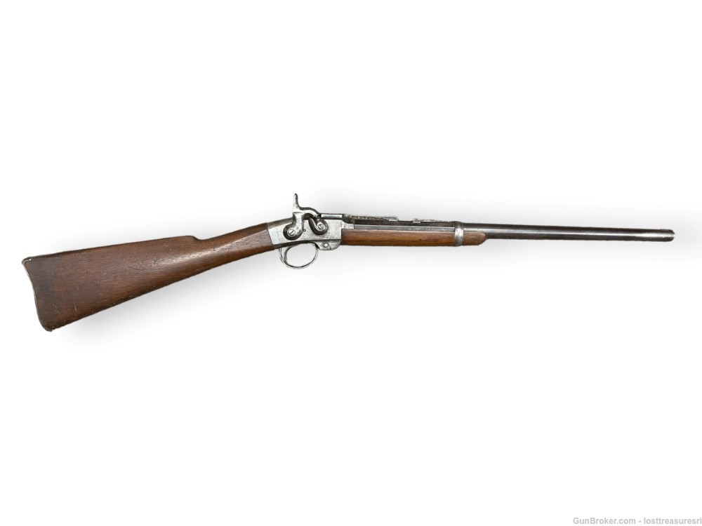 Smith 1857 50 cal Black Powder Flintlock Top Break Rifle-img-0
