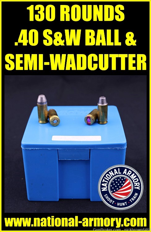 130 RDS OF RELOADED 40 S&W SEMI WADCUTTER & BALL FEDERAL WINCHESTER SPEER-img-0