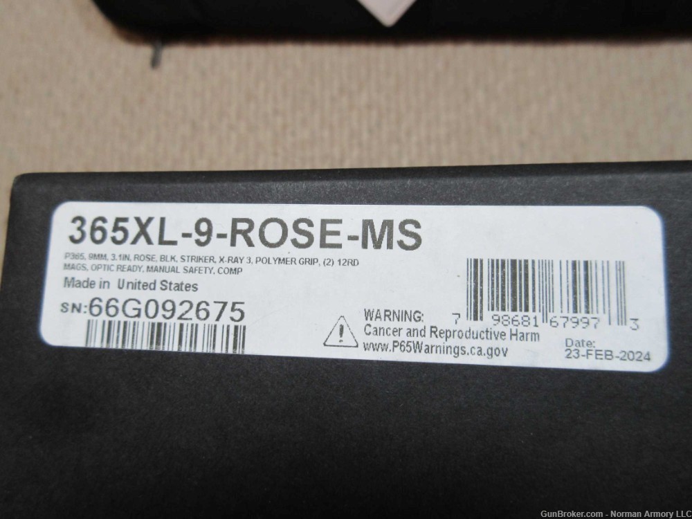 SIG SAUER P365XL ROSE 9MM 3.1" MANUAL THUMB SAFETY 2-12RD MAGS OPTIC READY-img-9