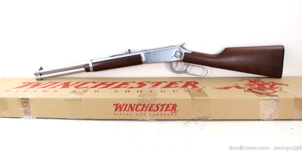 Rare Very Nice Winchester 94AE Brushed Chrome 44 Magnum Lever Action Rifle -img-0