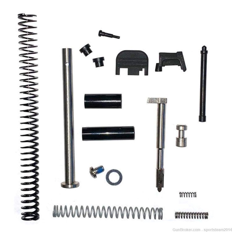 GLOCK 19 Slide Parts Kit for Gen 1, 2, 3, 4, Stainless Steel Guide Rod  -img-0