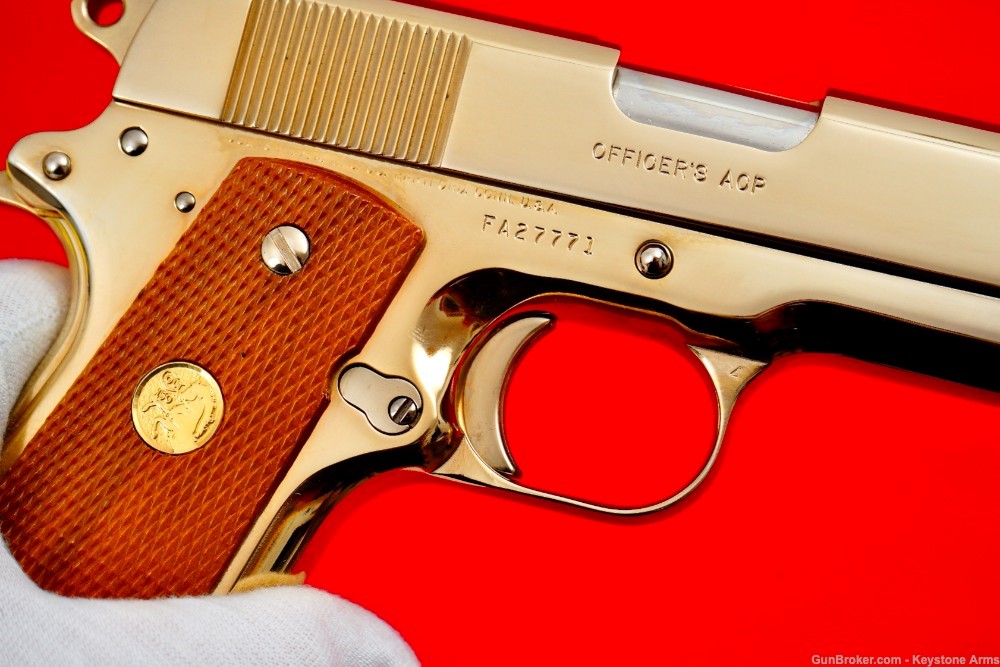 Beautiful Custom Gold Plated Colt Officer's ACP MK IV .45 w/ Original Box!-img-14