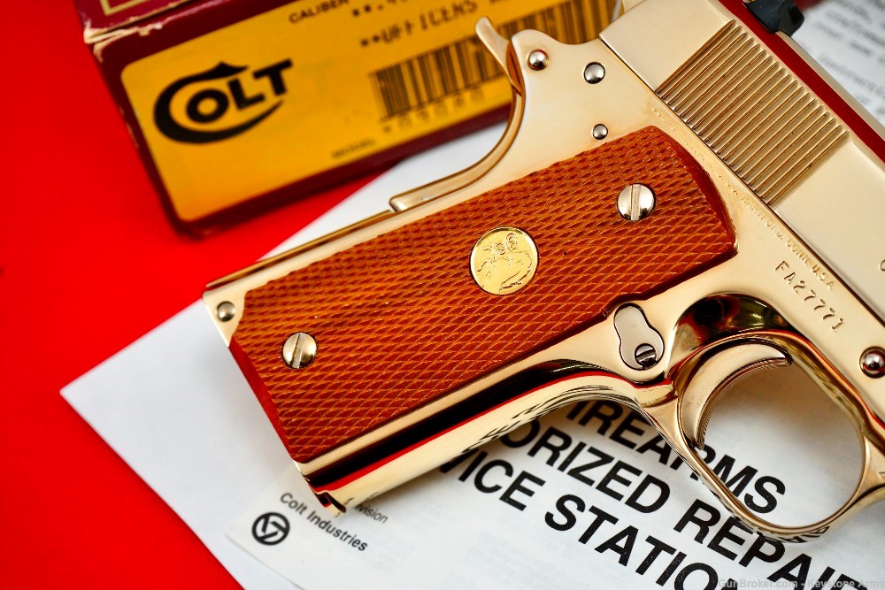 Beautiful Custom Gold Plated Colt Officer's ACP MK IV .45 w/ Original Box!-img-9
