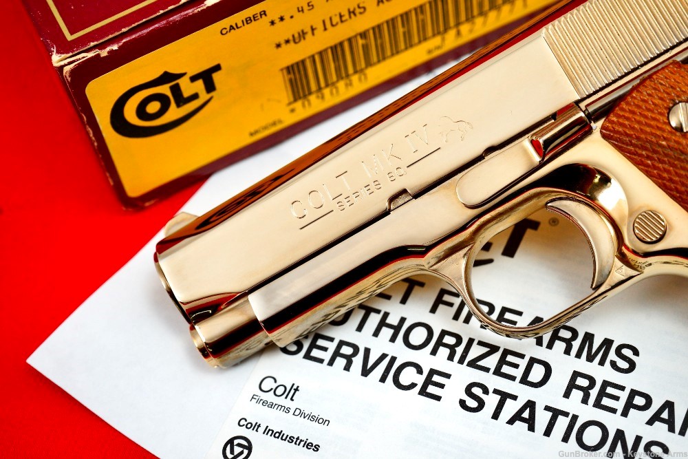 Beautiful Custom Gold Plated Colt Officer's ACP MK IV .45 w/ Original Box!-img-3