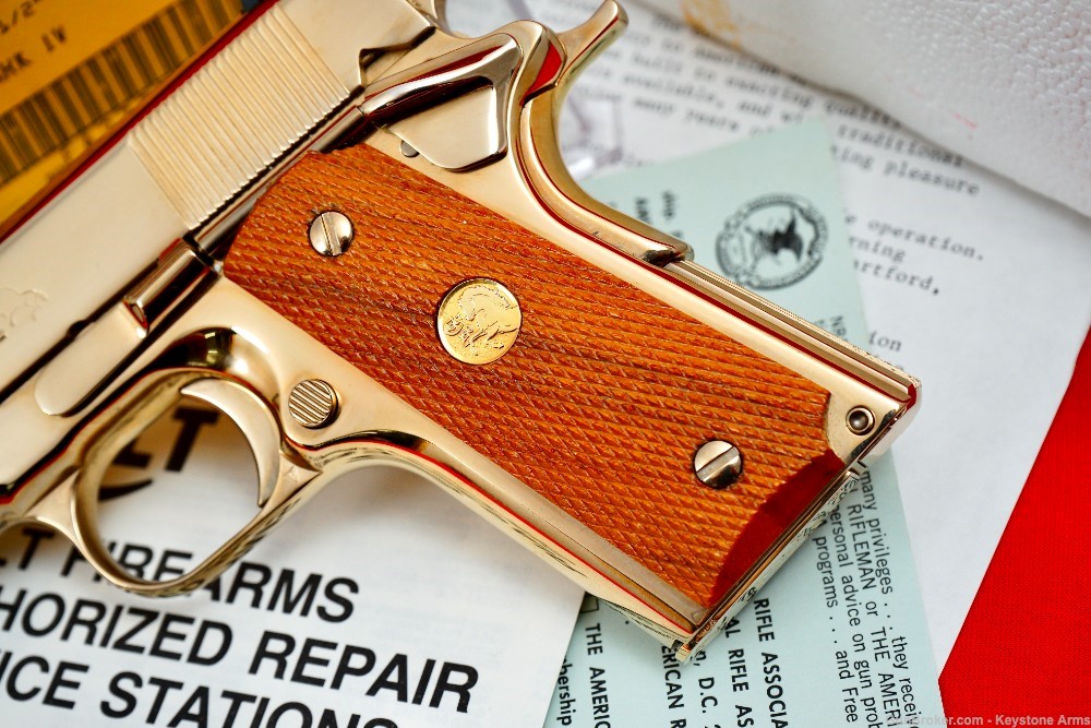 Beautiful Custom Gold Plated Colt Officer's ACP MK IV .45 w/ Original Box!-img-5