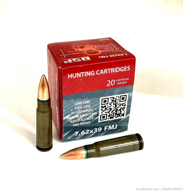 BSP 7.62x39MM, 122 Grain, 20-Round Box Steel Case-img-0