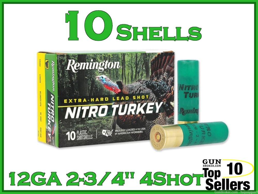 Remington Nitro Turkey 2-3/4" 12 GA #4 Shot 26690 10CT-img-0