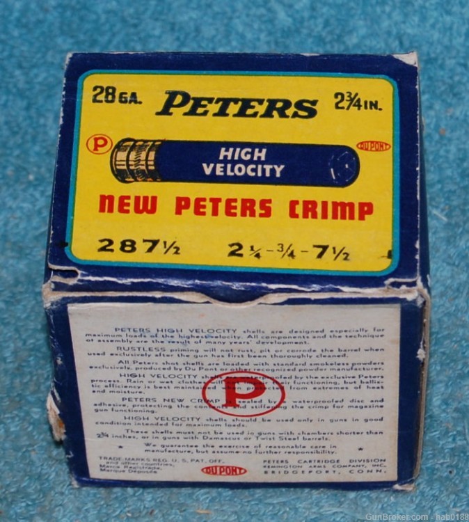 Vintage Full Box of Peters High Velocity Flying Mallard 28 Gauge 2 3/4"-img-1