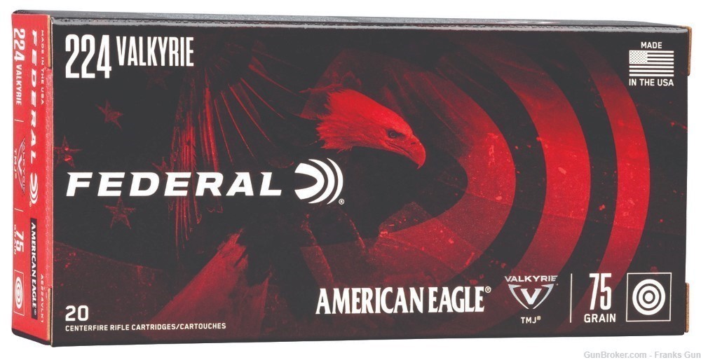 Federal .224  valkyrie  American Eagle 75gr   100 rounds-img-0