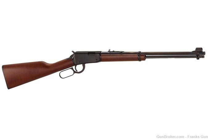 Henry H001M Lever Rifle 22 WMR, Ambi, 19.25 in, Blued, Wood Stk, 11+1 Rnd-img-0